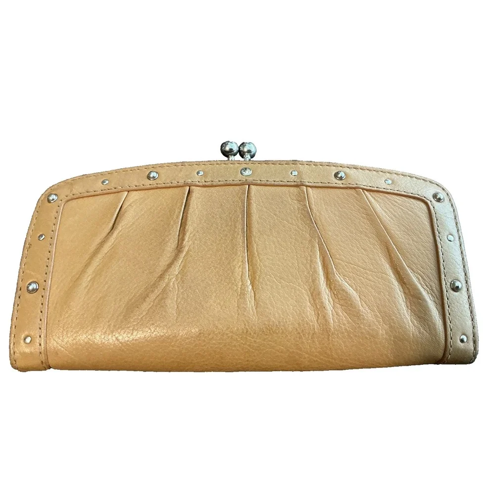 Leather Laundry Wallet with Crystals Vintage Hobo Camel by Shelli Segal